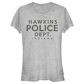 Stranger Things Hawkins Police Department Heather Gri Kadın T-shirt