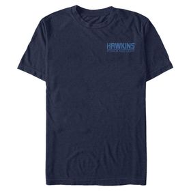 Stranger Things Hawkins Power and Light Navy Blue Erkek T-shirt