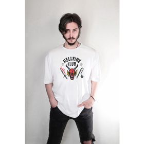 Stranger Things Hellfire Club Beyaz Erkek T-shirt