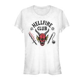 Stranger Things Hellfire Club Beyaz Kadın T-shirt