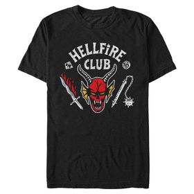 Stranger Things Hellfire Club Siyah Bisiklet Yaka Kadın T-shirt