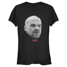 Stranger Things Hopper Head Short Sleeve Schwarz Kadın T-shirt