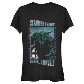Stranger Things Monster Thing Short Sleeve Schwarz Kadın T-shirt