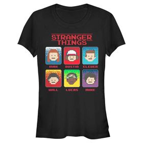 Stranger Things Schwarz Kadın T-shirt