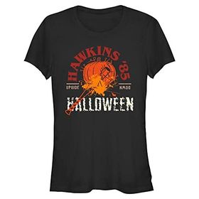 Stranger Things Schwarz Kadın T-shirt