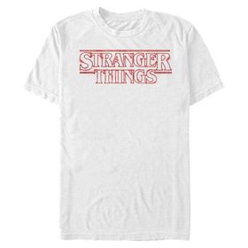 Stranger Things Stranger Neon Logolu Beyaz Erkek T-shirt