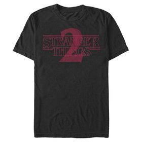 Stranger Things Stranger Two Opacity Logolu Schwarz Erkek T-shirt