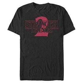 Stranger Things Stranger Two Solid Logolu Schwarz Erkek T-shirt