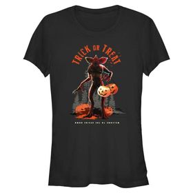 Stranger Things Trick Or Treating Demo Schwarz Kadın T-shirt