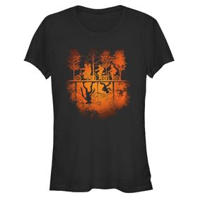 Stranger Things Upside Down Pumpkin Schwarz Kadın T-shirt