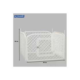 Strong Beyaz 90x60 cm 4 Panel Plastik Köpek Çiti