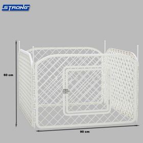 Strong Beyaz 90x60 cm 4 Panel Plastik Köpek Çiti