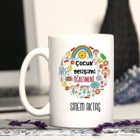 Strongart Çocuk Gelişimi Öğretmenine Özel Öğretmenler Günü Hediyesi Kişiye Özel Kupa Bardak