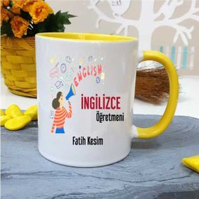Strongart İngilizce Öğretmenine Özel Öğretmenler Günü Hediyesi Kişiye Özel Kupa Bardak