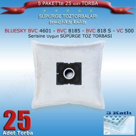 STT Bluesky BVC 4601 - BVC 8185 - BVC 818 S - VC 500 Uygun 20 Adet Süpürge Toz Torbası