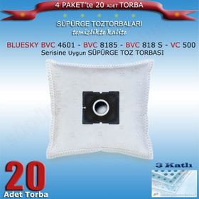 STT Bluesky BVC 4601 - BVC 8185 - BVC 818 S - VC 500 Uygun 20 Adet Süpürge Toz Torbası