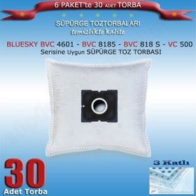 STT Bluesky BVC 4601 - BVC 8185 - BVC 818 S - VC 500 Uygun 30 Adet Süpürge Toz Torbası