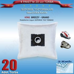 STT King Breezy - Grand Uygun 20 Adet Süpürge Toz Torbası