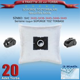 STT Sinbo SVC 3420 - 3438 - 3445 - 3446 - 3449 Uygun 20 Adet Süpürge Toz Torbası
