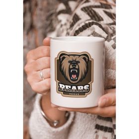 Stüdyo SM Bears Texas Ayı Vektörel Çizim Baskılı Kupa Bardak