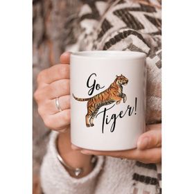Stüdyo SM Go Tiger Kaplan Vektörel Çizim Baskılı Kupa Bardak