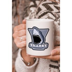 Stüdyo SM Sharks Arizona Köpek Balığı Vektörel Çizim Baskılı Kupa Bardak