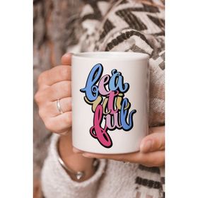 Stüdyo SM Vektörel Çizim Beautiful Yazılı Logo Baskılı Kupa Bardak