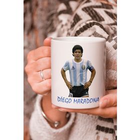 Stüdyo SM Vektörel Çizim Diego Maradona Resimli Logo Baskılı Kupa Bardak