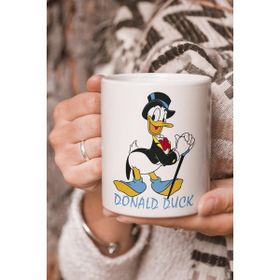 Stüdyo SM Vektörel Çizim Donald Duck Ördek Logo Baskılı Kupa Bardak