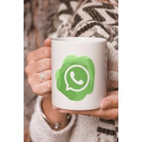 Stüdyo SM Whatsapp Logo Vektörel Çizim Baskılı Kupa Bardak
