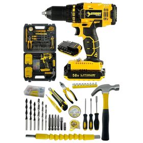 Sturdy 56V8AH A-Z-V Darbeli Seri Metal Şanzuman Şarjlı Çift Akülü Matkap 39 Parça Uç Setli