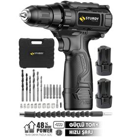 Sturdy Black Seri 58 V 10 Ah Lion Çift Akülü Metal Şanzuman Akülü Vidalama Matkap