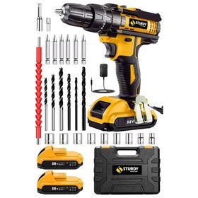 Sturdy Drill 58 V Çift Akülü 24 Parça Şarjlı Matkap