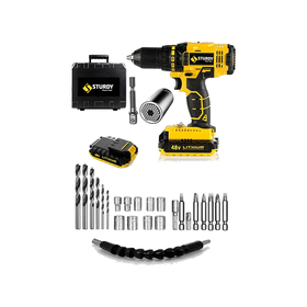 Sturdy Japn Professıonel Tools 48V5AH S-999 Seri Metal Şanzuman Şarjlı Çift Akülü Vidalama 27prç Uç Setli