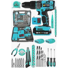 Sturdy Japon Technolo 58 V 8 Ah Lion Çift Akülü Metal Şanzuman 39 Parça Turbo Şarjlı Matkap