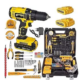 Sturdy Japon Technology 56 V 8 Ah P-X-J Seri Metal Şanzuman Şarjlı 99 Parça Çift Akülü Matkap