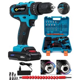 Sturdy Power Tools 46 V 5.0 Amper Express Seri Çift Akülü 27 Parça Uç Şarjlı Vidalama Matkap