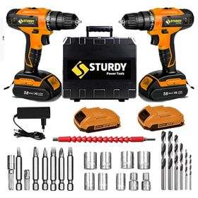 Sturdy Power Tools 52 V 6.0 Amper Cheers Seri Darbeli Çift Akülü 27 Parça Uç Şarjlı Vidalama Matkap