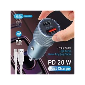 Subzero CR94 20W 3.4A Hızlı PD+USB Çıkışlı Type-C Araç Şarj Aleti