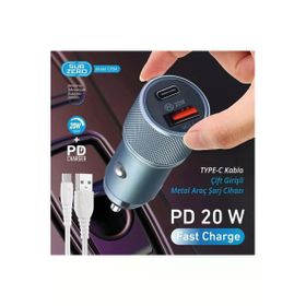 Subzero CR94 20W 3.4A Hızlı PD+USB Çıkışlı Type-C Araç Şarj Aleti
