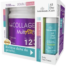 Suda Collagen Double Beauty Multiform 300 gr Toz + Suda Beauty All Day Care 50 ml Yüz Kremi