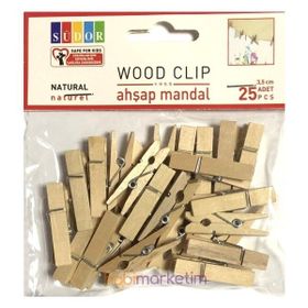 Südor BS129 Naturel Büyük 3.5 cm Ahşap Mandal