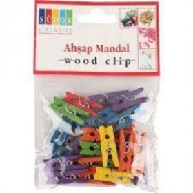 Südor BS130 Renkli Büyük 3.5 cm Ahşap Mandal