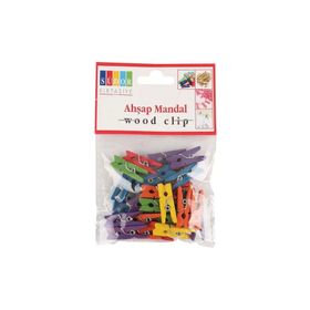 Südor BS130 Renkli Büyük 3.5 cm Ahşap Mandal