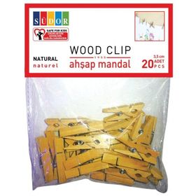 Südor Büyük 3.5 cm 20'li Naturel Ahşap Mandal