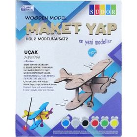 Südor MD20115X15X6 cm Ahşap Maket Uçak Boyama Seti