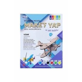 Südor MD20115X15X6 cm Ahşap Maket Uçak Boyama Seti