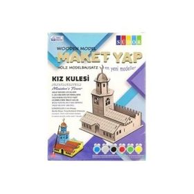 Südor MD204 14X11X12 cm Ahşap Maket Villa Boyama Seti