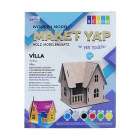 Südor MD204 14X11X12 cm Ahşap Maket Villa Boyama Seti
