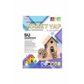 Südor N:MD2-07 16x15x14 cm Ahşap Maket Su Değirmeni Boyama Seti